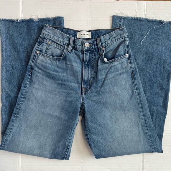 SLVRLAKE Grace Jeans Great Romance Wash Wide Leg High Rise Cotton size 26 - Picture 3 of 16